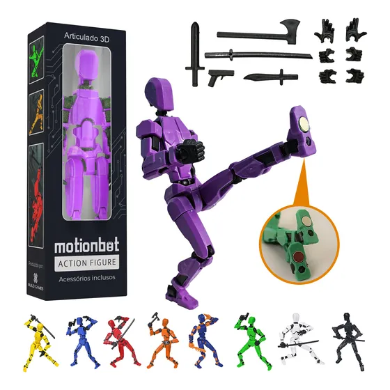 Boneco 3d Motionbot Articulado Action Figure Lucky Dummy 13