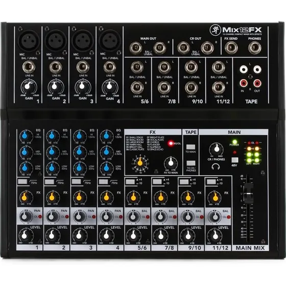 Consola Mezcladora Compacta De 12 Canales Mix12fx Mackie