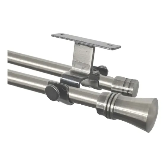 Set Doble De Barra Para Cortina A Techo Extensible 120 A 210 Cm 16/19 Mm Gris