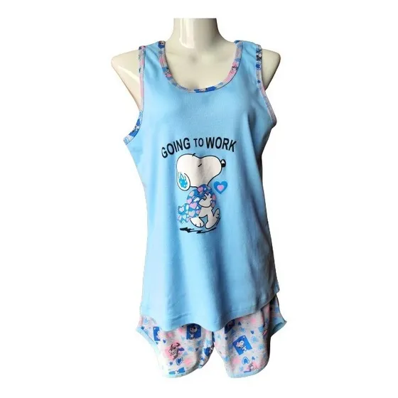 Pijama De Mujer Algodón   Estampado Animado ( Large) 
