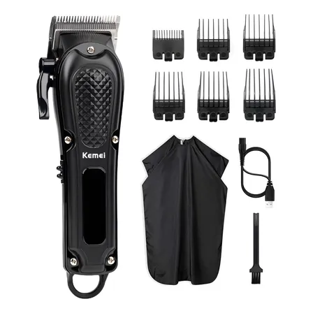 Máquina De Corte De Cabello Kemei Km-1071 Para Hombre Negro Máquina De Corte De Cabello Kemei Km-1071 Para Hombre Negro