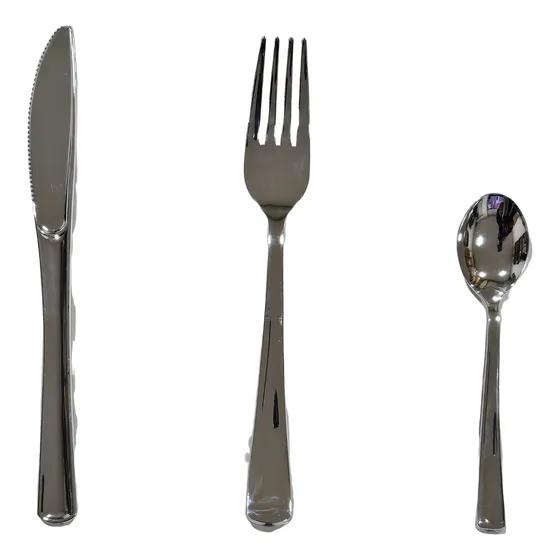 Set De Cubiertos Descartables Dorados (18 Pcs)