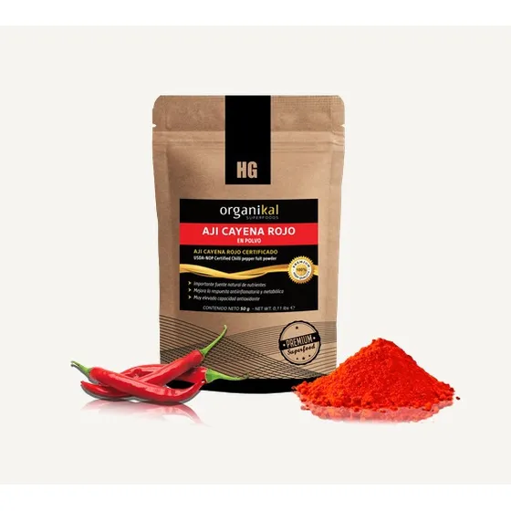 Aji Cayena Rojo En Polvo Hgl Organikal 50gr