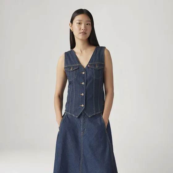 Colete Jeans Levis Loose Lavagem Escura 001t90003