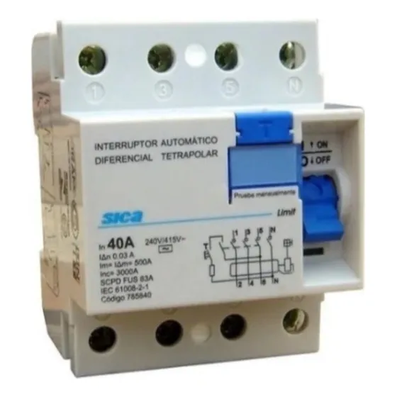 Llave Diferencial Sica Tetrapolar 40amp 30ma Salvavidas Ute