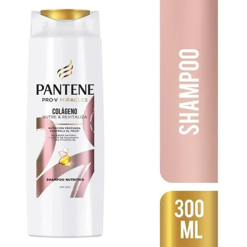 Botella Pantene Pro-V Miracles Colágeno Nutre & Revitaliza Shampoo Nutritivo 300 ml