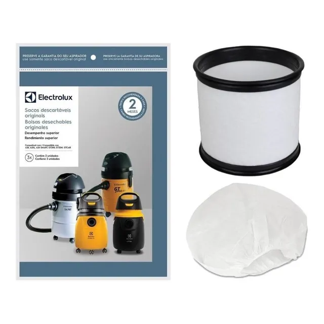 Kit Sacos, Filtro E Touca P/ A20 Fab Após 2010 Electrolux