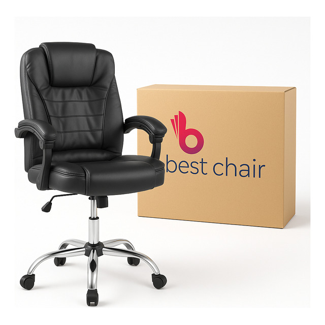 Cadeira De Escritório Best Chair Confort Cpb Ergonômica Preta Com Estofado De Couro Sintét... Cadeira De Escritório Best Chair Confort Cpb Ergonômica Preta Com Estofado De Couro Sintét...