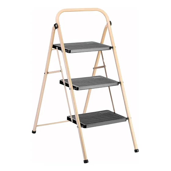 Escalera Plegable De 3 Escalones Con Pedal Ancho Antidesliza