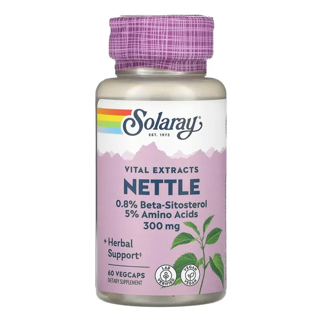 Solaray Nettle Extracto De Raíz De Ortiga 300mg 60 Caps Sabor Sin Sabor