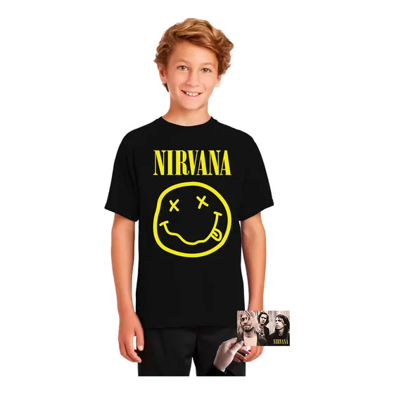 Playera Para Niño Nirvana + Sticker De Regalo