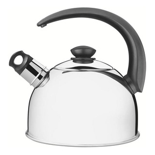 Chaleira Com Apito Em Aço Inox Cabo Preto 2,1 Litros Cor Prata E Preta Tramontina Chaleira Com Apito Em Aço Inox Cabo Preto 2,1 Litros Cor Prata E Preta Tramontina