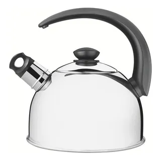 Chaleira Com Apito Em Aço Inox Cabo Preto 2,1 Litros Cor Prata E Preta Tramontina Chaleira Com Apito Em Aço Inox Cabo Preto 2,1 Litros Cor Prata E Preta Tramontina