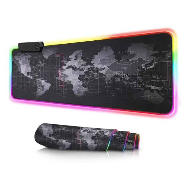 Mouse Pad Gamer Luz Led Rgb Xl 80x30cm Pc Laptop