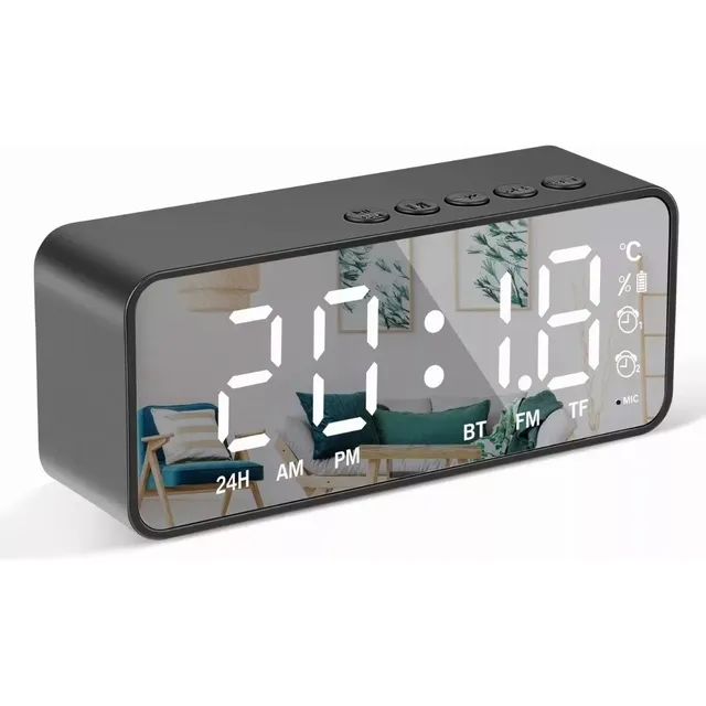 Reloj Despertador Digital C/bocina/bluetooth/radio Fm Color Negro SAVEFREE