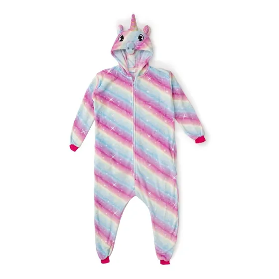 Pijama  Unicornio Entero Estrella Multicolor Invierno Adulto