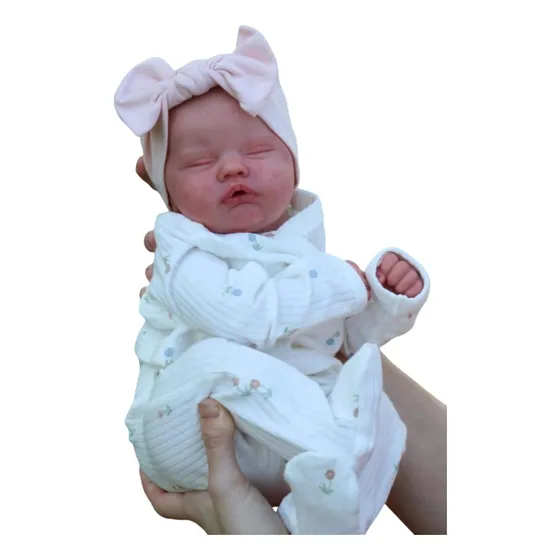 Boneca Bebê Realista Sonhos Reborn Dormindo Menina  47cm.