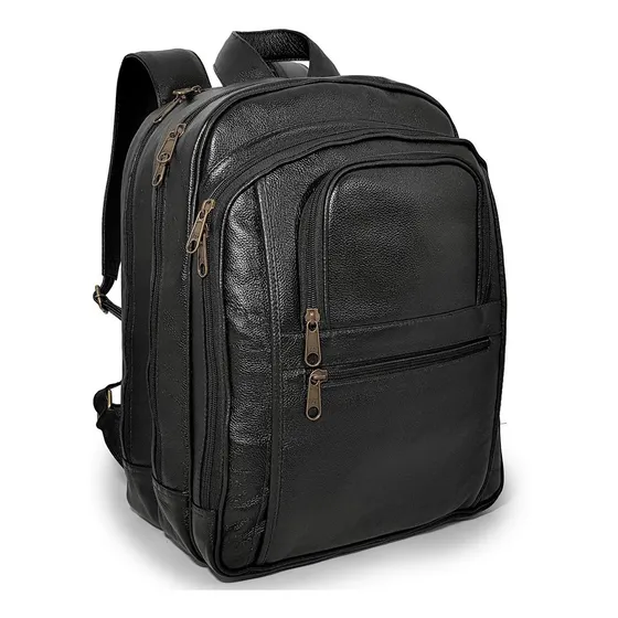 Mochila Masculina Couro Legítimo Com Suporte Para Notebook