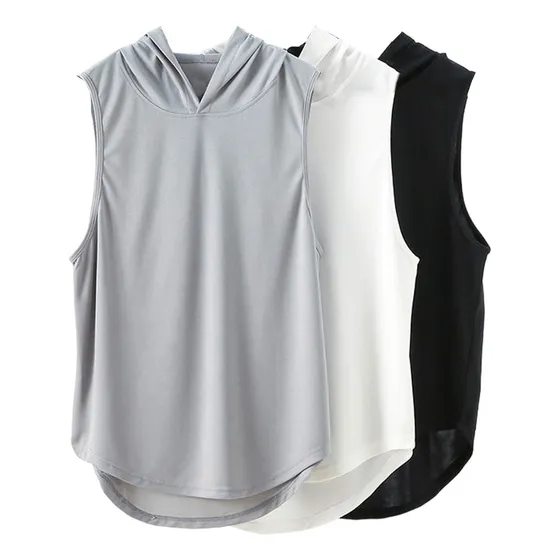 Set X3 Remeras Musculosas C/capucha Training Fitness El Rey