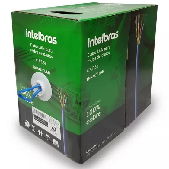 Cabo De Rede Impact Lan Cat5e 4p Azul Intelbras 305m