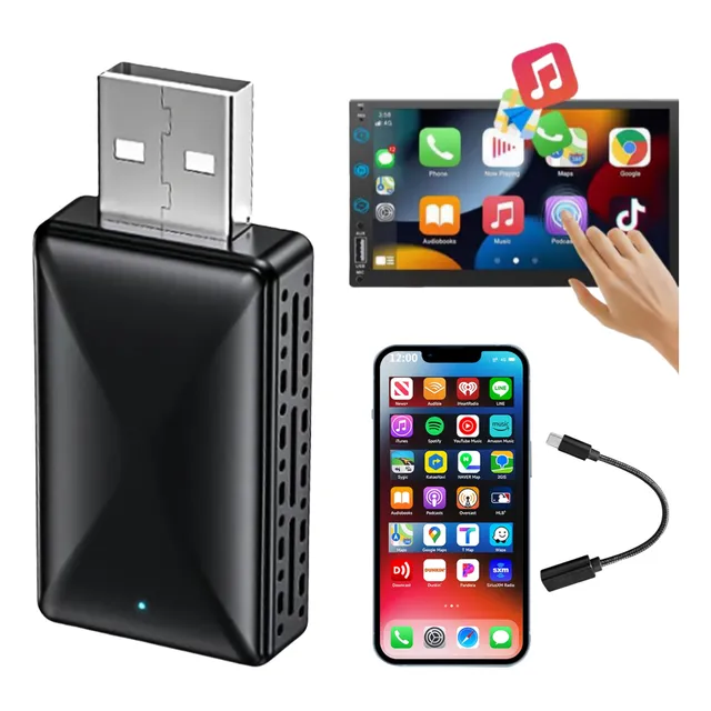 2en1 Adaptador Inalámbrico De Carplay Para Coche Plug & Play