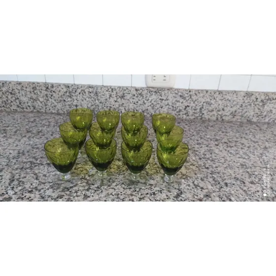 Copas De Cristal Verde