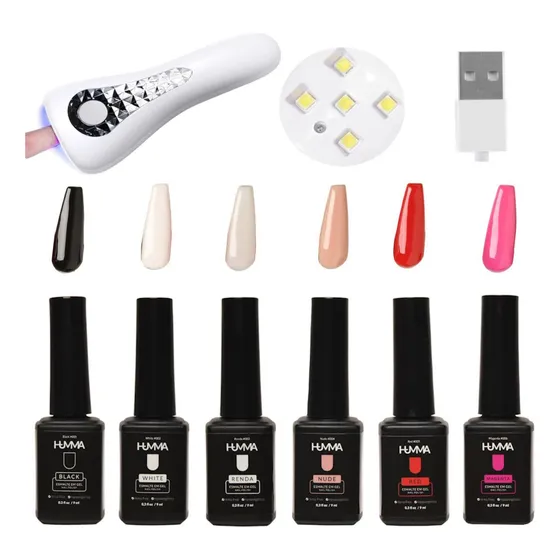 Esmalte Em Gel Humma Secagem Rápida E Cabine Mini Led Uv
