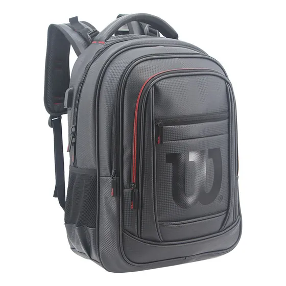 Mochila Wilson Porta Notebook Reforzada Original Puerto Usb Oficina De Viaje Unisex Color Negro 65.11110BL 40 Litros