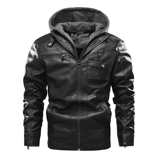 Chaqueta Cuero Sintetico Para Motocicleta Hombre Estilo Al