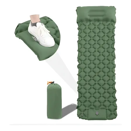 Colchão Inflável Automático De Acampamento Ao Ar Livre 190cm Verde