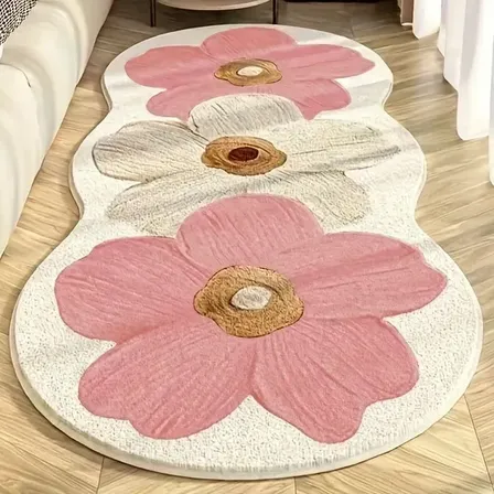 Tapete Passadeira Quarto Pé De Cama Luxo Conforto 60x120cm 120 Cm 60 Cm Rosa