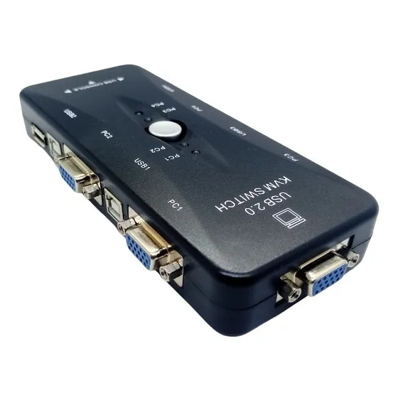 Switch Kvm Usb Vga 4 Puertos Monitor Teclado Impresora