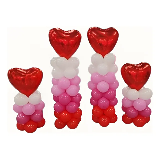 Decoración Columnas De Globos Temática Amor Y La Amistad