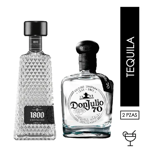 1 Tequila Don Julio 70 700 Ml Y 1 Tequila 1800 Cristalino