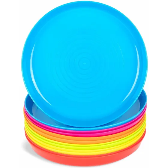 Juego 12 Plato Plastico Reutilizable Para Niño Apto Sin