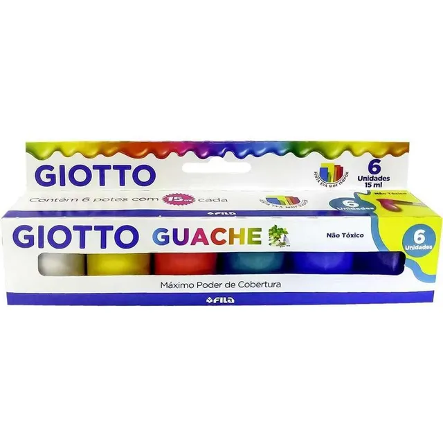 Tinta Guache 6 Cores 15ml - Giotto Tinta Guache 6 Cores 15ml - Giotto