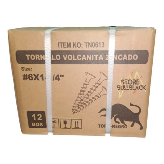 Tornillo Vulcanita Zincado 6x 1 1/4 Caja De 12kg
