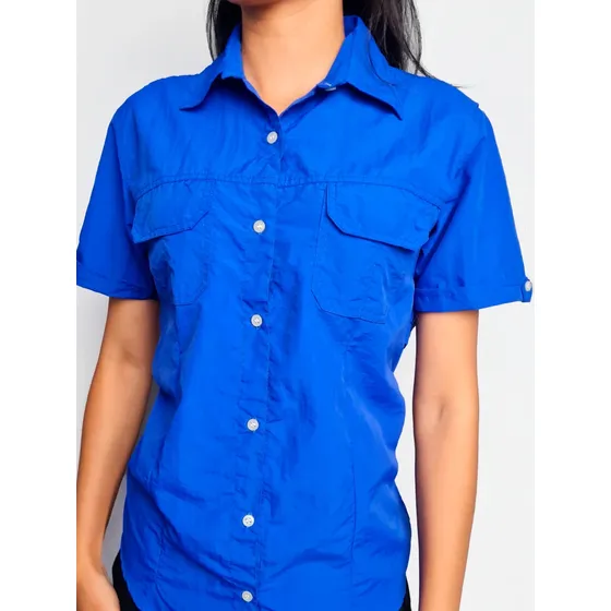 Camisa Tipo Columbia Dama Manga Corta