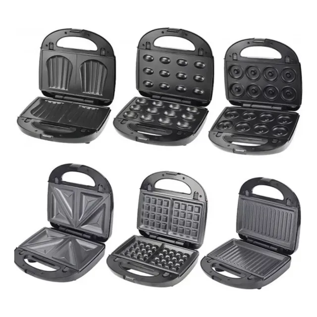 Maquina 6 En 1 Waflera Electrica Sandwichera Grill Donuts