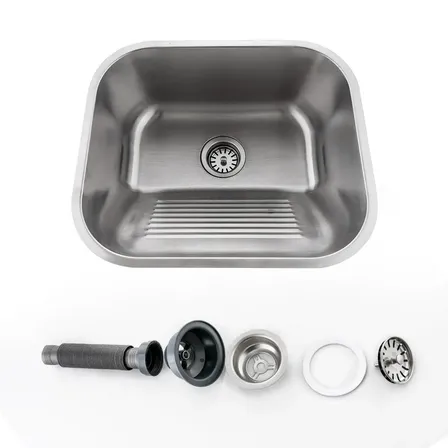 Tanque De Inox Lavanderia 55*45 Com Drenagem Rápida Superfície Nano Anti Mancha Anti Óleo Com Kit Completo Válvula E Sifão Pia Moderna Winda Prateado