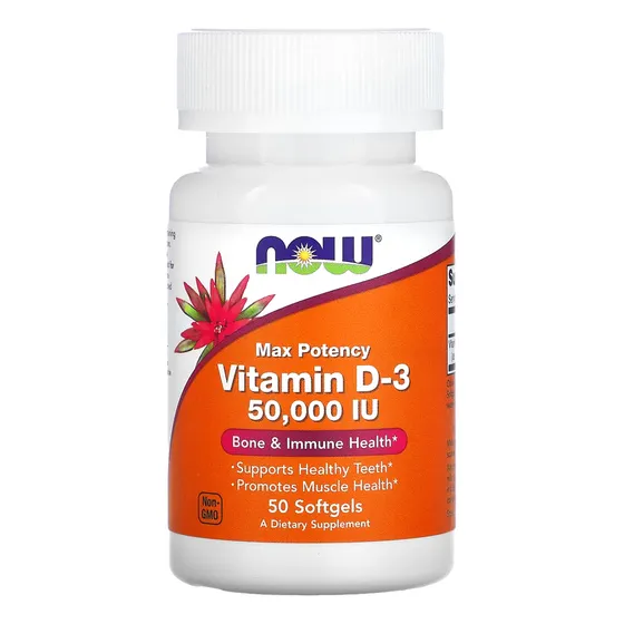 Vitamina D3 50.000 Ui Now Foods 50caps Softgels