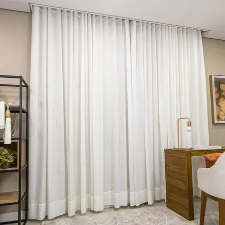 Cortina Gaze Linho 4,00x2,90 Com Blackout Para Trilho Suiço