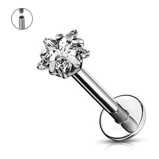 Labret 16g Piercing De Titanio Con Top Zirconia Estrella Labret 16g Piercing De Titanio Con Top Zirconia Estrella