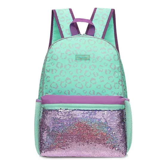 Mochila Escolar Porta Notebook Trendy Lentejuelas Acolchada