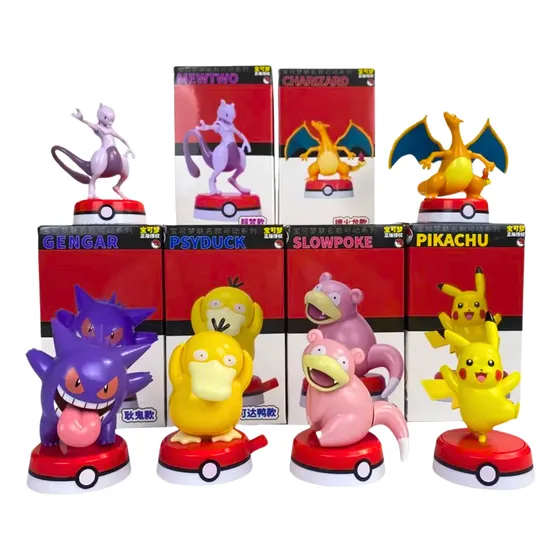 Figuras Pokémon + Pokebola En Caja Pikachu Charmander Eevee
