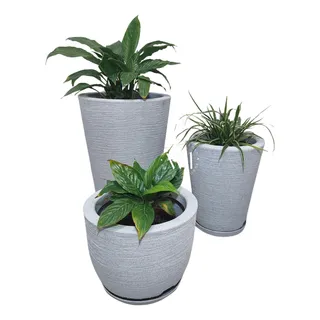 Kit 3 Vasos Decorativos Para Plantas Coluna N1 N2 E Bojo N1 Kit 3 Vasos Decorativos Para Plantas Coluna N1 N2 E Bojo N1