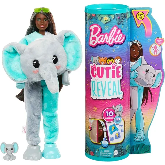 Barbie Cutie Reveal Disfraz Elefante Y 10 Sopresas
