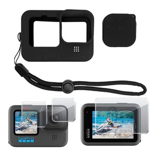 Kit Capinha De Silicone+pelĂcula Vidro Gopro Hero9 /10 Black Kit Capinha De Silicone+pelĂcula Vidro Gopro Hero9 /10 Black