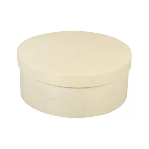 6 Caixa Redonda Tampa Sapato P 26x8 Madeira Mdf Cru