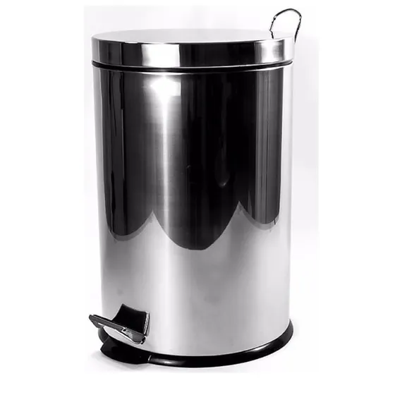 Papelera Basurero 12 Lts  Acero Inox Con Pedal Integrado